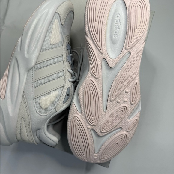 adidas Gray and Pink Athletic Shoes with Cushioned Midsole - Picture 6 of 9